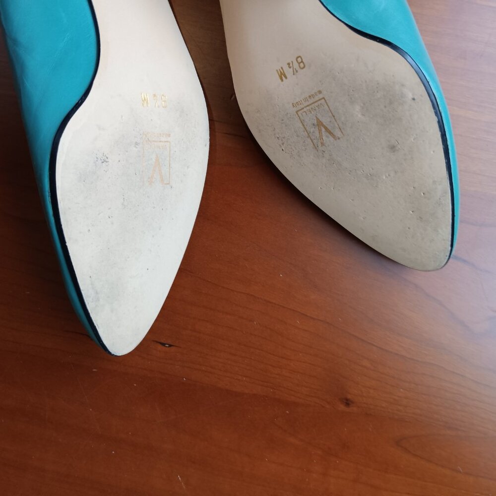 Women's Turquoise Almond Toe Low Heel Ballet by VANELI - Picture 11 of 14
